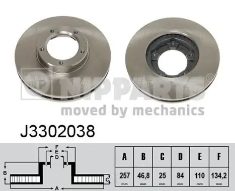 Jeu de 2 Disques de frein NIPPARTS J3302038