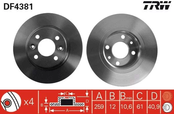 Disque de frein TRW DF4381