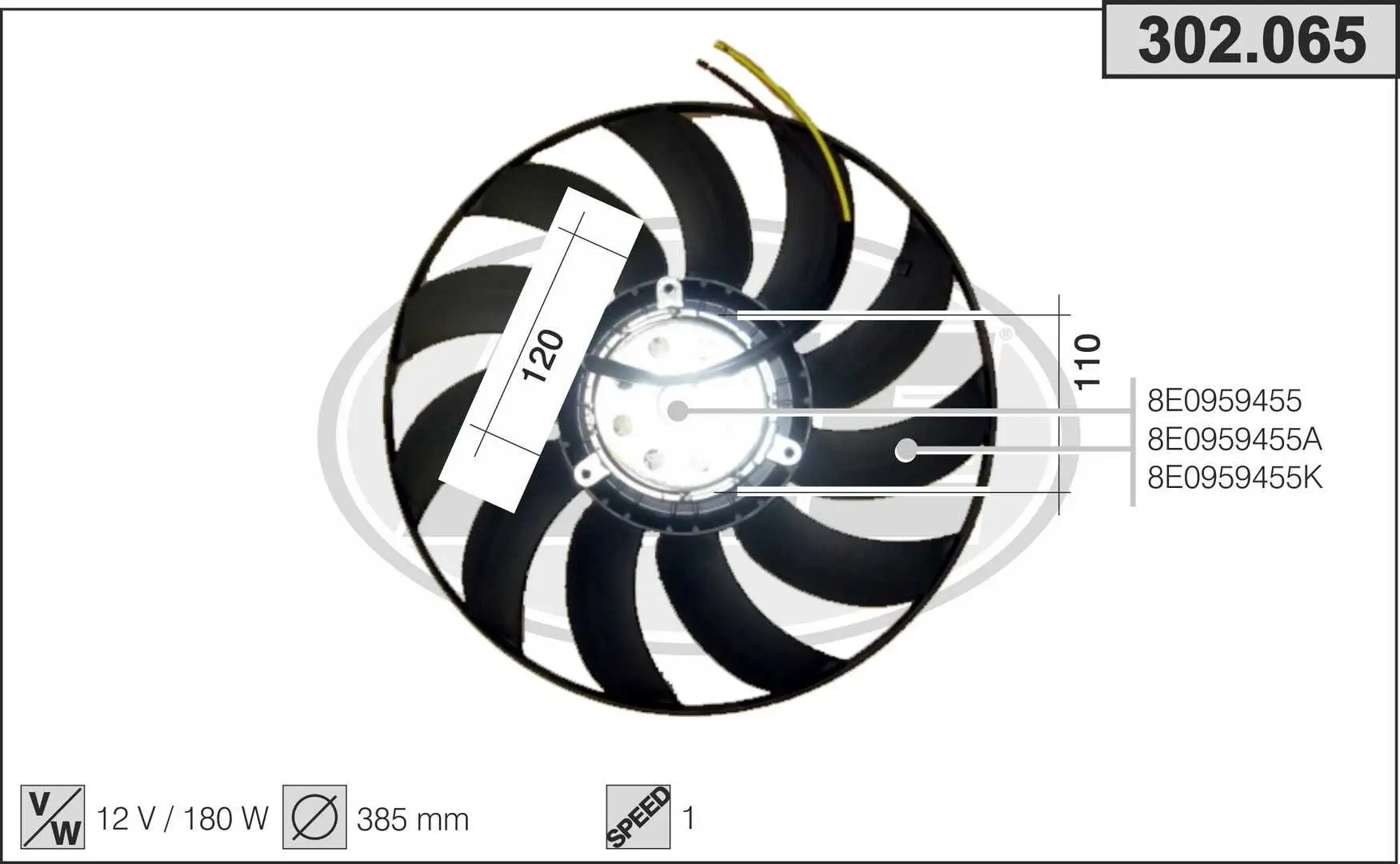 Ventilateur, refroidissement du moteur AHE 302.065