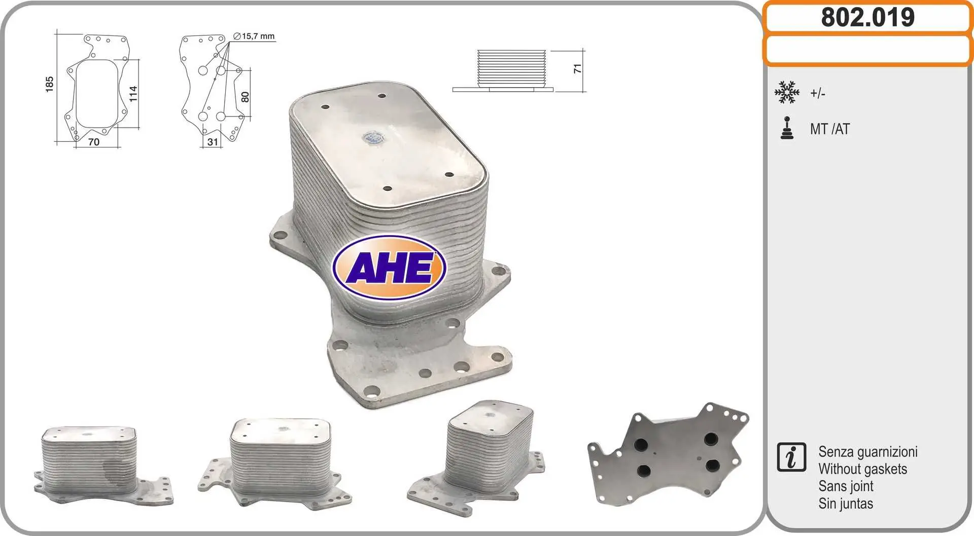 Radiateur d'huile AHE 802.019