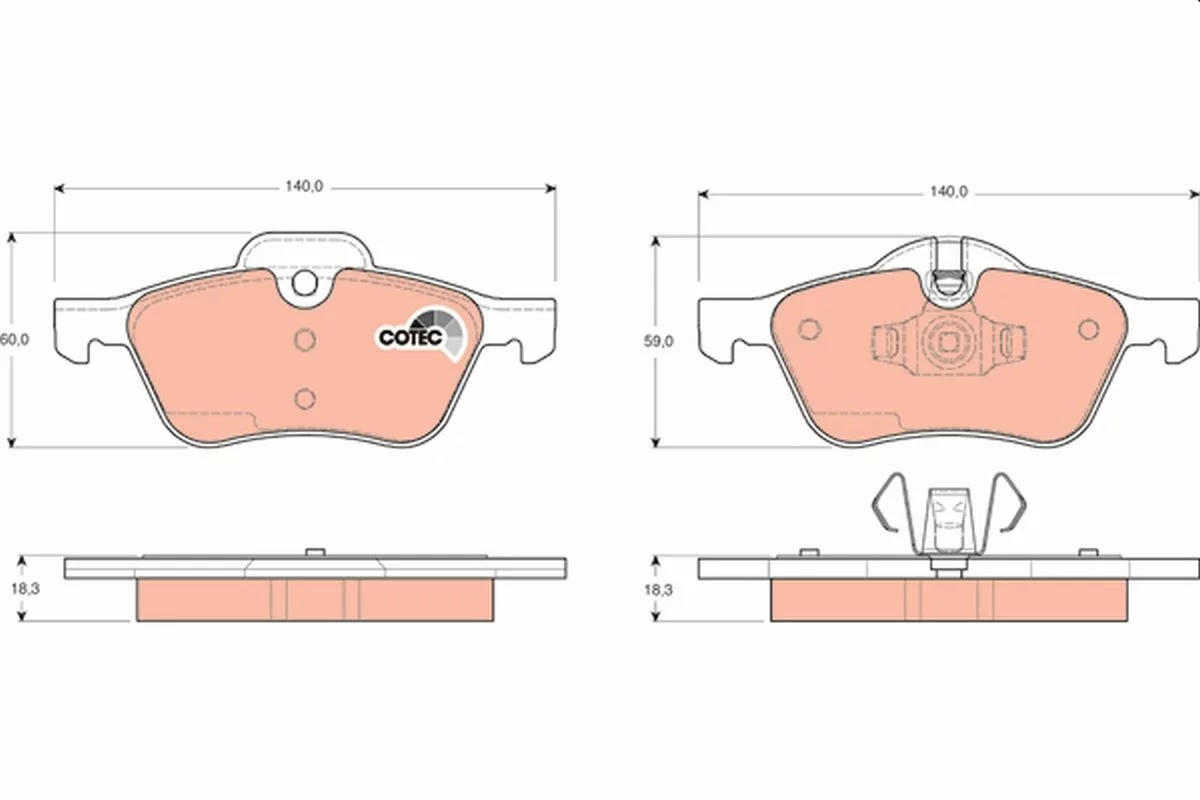 Kit de plaquettes de frein TRW GDB1476