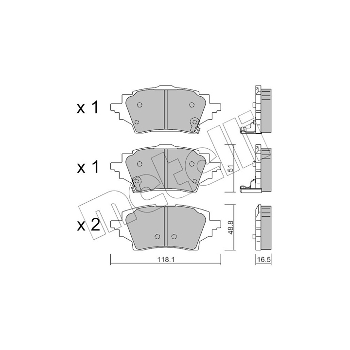 Kit de plaquettes de frein METELLI 22-1228-0