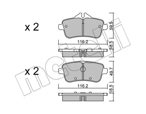 Kit de plaquettes de frein METELLI 22-0968-0