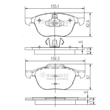 Kit de plaquettes de frein NIPPARTS J3603063