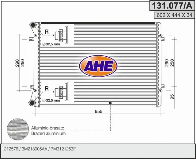 Radiateur, refroidissement du moteur AHE 131.077/A