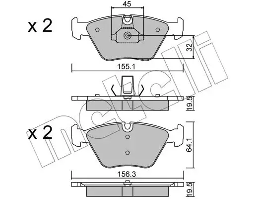 Kit de plaquettes de frein METELLI 22-0207-3