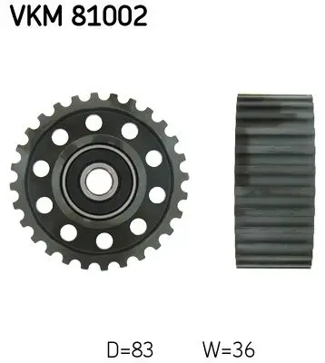 Poulie renvoi/transmission, courroie de distribution SKF VKM 81002