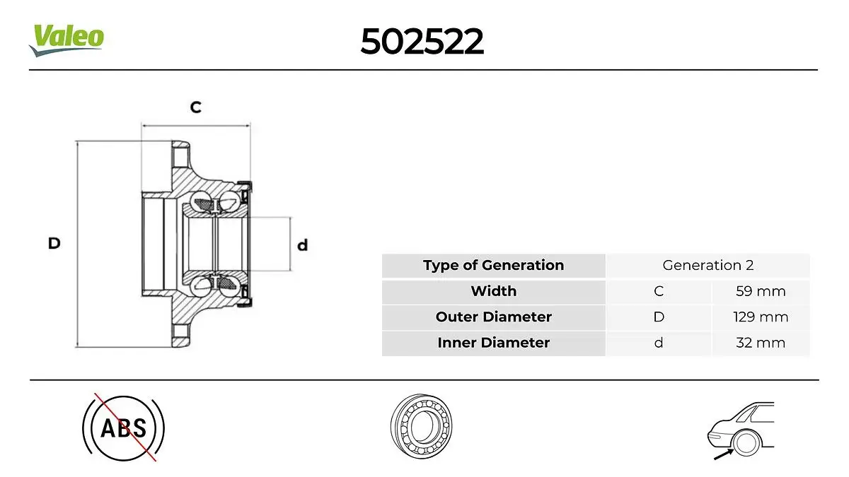 Kit de roulements de roue VALEO 502522