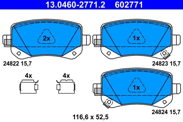 Kit de plaquettes de frein ATE 13.0460-2771.2