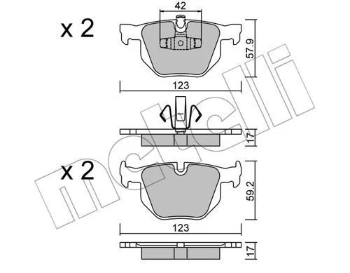 Kit de plaquettes de frein METELLI 22-0643-0