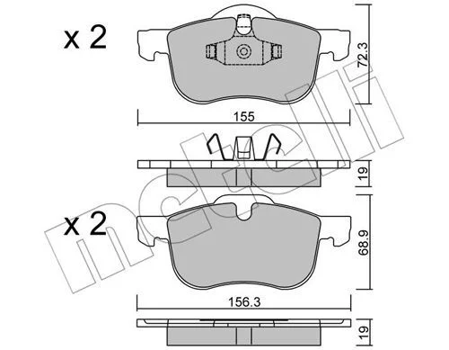 Kit de plaquettes de frein METELLI 22-0309-0