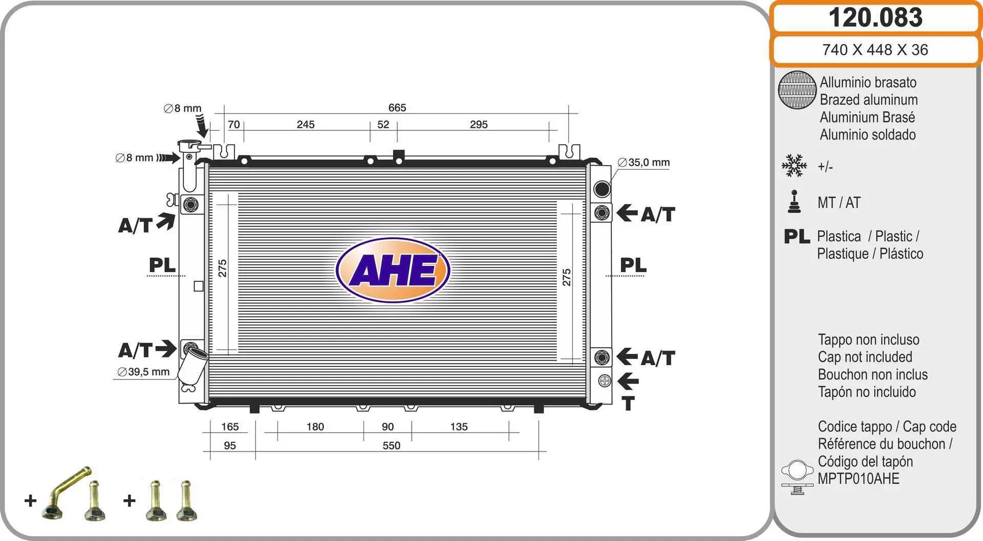 Radiateur, refroidissement du moteur AHE 120.083