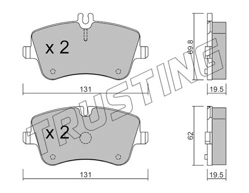 Kit de plaquettes de frein TRUSTING 351.0