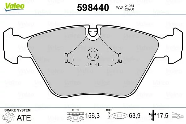 Kit de plaquettes de frein VALEO 598440