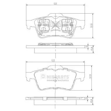 Kit de plaquettes de frein NIPPARTS J3611045