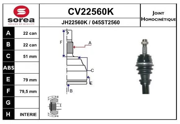 Tête cardan EAI CV22560K