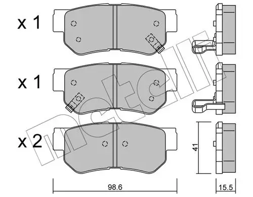 Kit de plaquettes de frein METELLI 22-0365-0