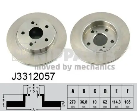 Jeu de 2 Disques de frein NIPPARTS J3312057