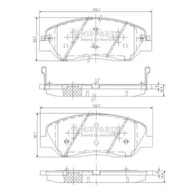 Kit de plaquettes de frein NIPPARTS N3605051