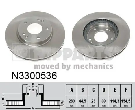 Jeu de 2 Disques de frein NIPPARTS N3300536