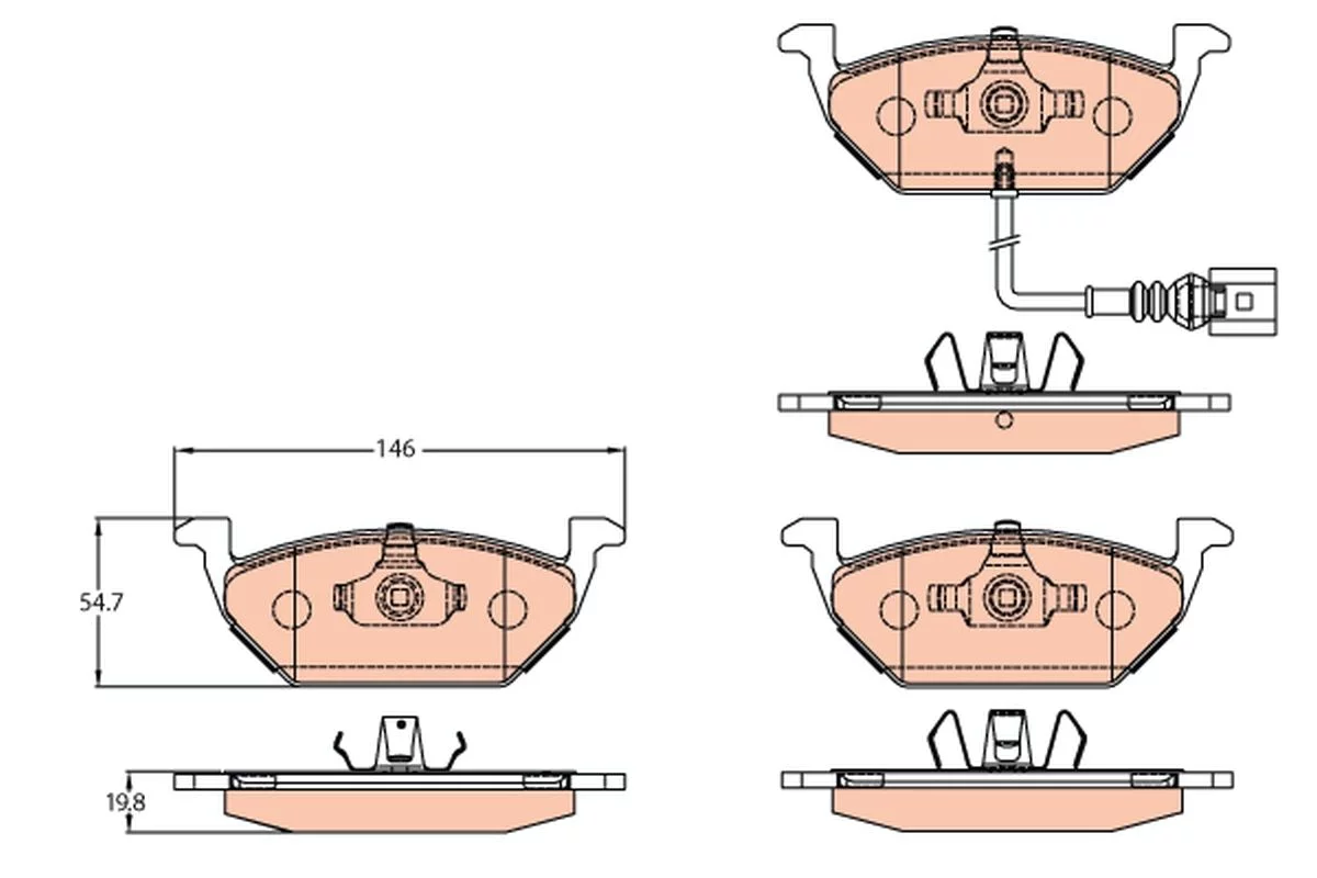 Kit de plaquettes de frein TRW GDB2108