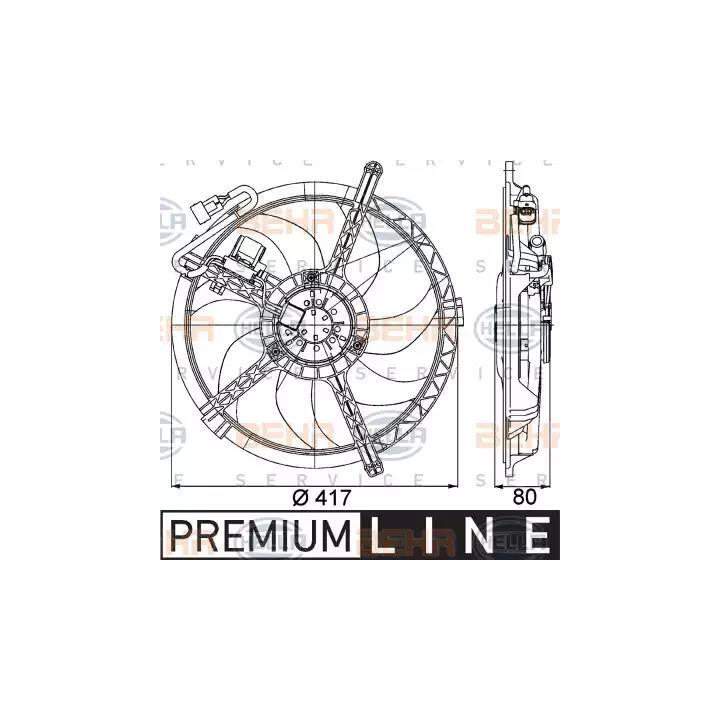 Ventilateur, refroidissement du moteur HELLA 8EW 351 042-731