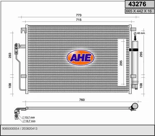 Radiateur climatisation AHE 43276