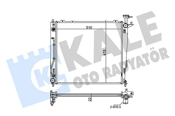 Radiateur, refroidissement du moteur KALE OTO RADYATÖR 349260
