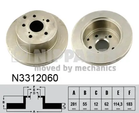 Jeu de 2 Disques de frein NIPPARTS N3312060