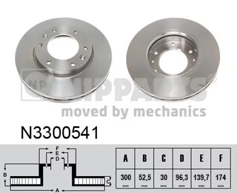 Jeu de 2 Disques de frein NIPPARTS N3300541