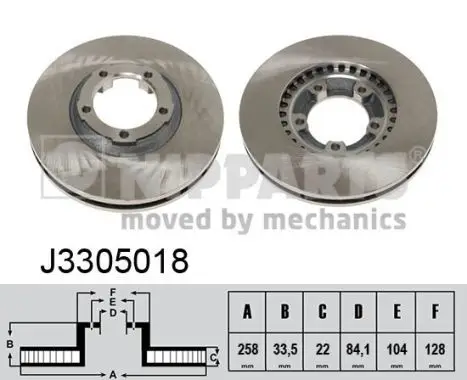 Jeu de 2 Disques de frein NIPPARTS J3305018
