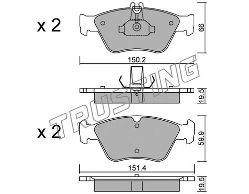 Kit de plaquettes de frein TRUSTING 228.0