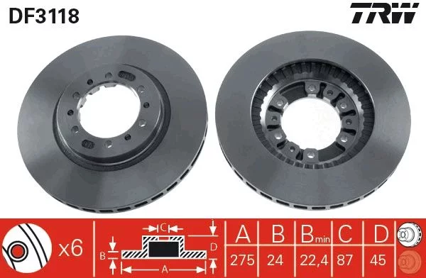 Disque de frein TRW DF3118