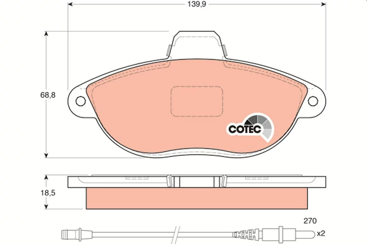 Kit de plaquettes de frein TRW GDB1216