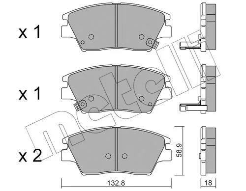 Kit de plaquettes de frein METELLI 22-1098-0