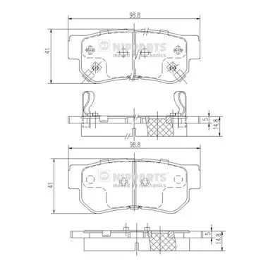 Kit de plaquettes de frein NIPPARTS J3610509
