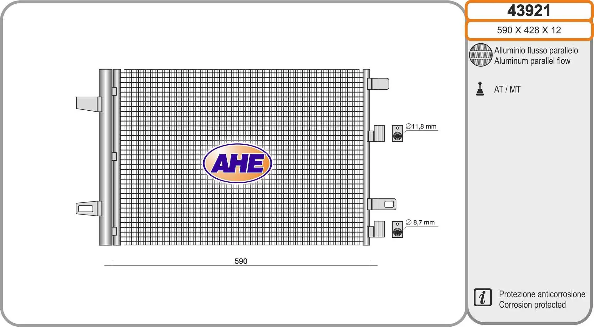 Radiateur climatisation AHE 43921