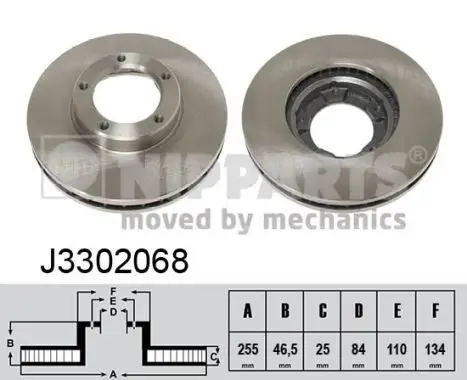 Jeu de 2 Disques de frein NIPPARTS J3302068