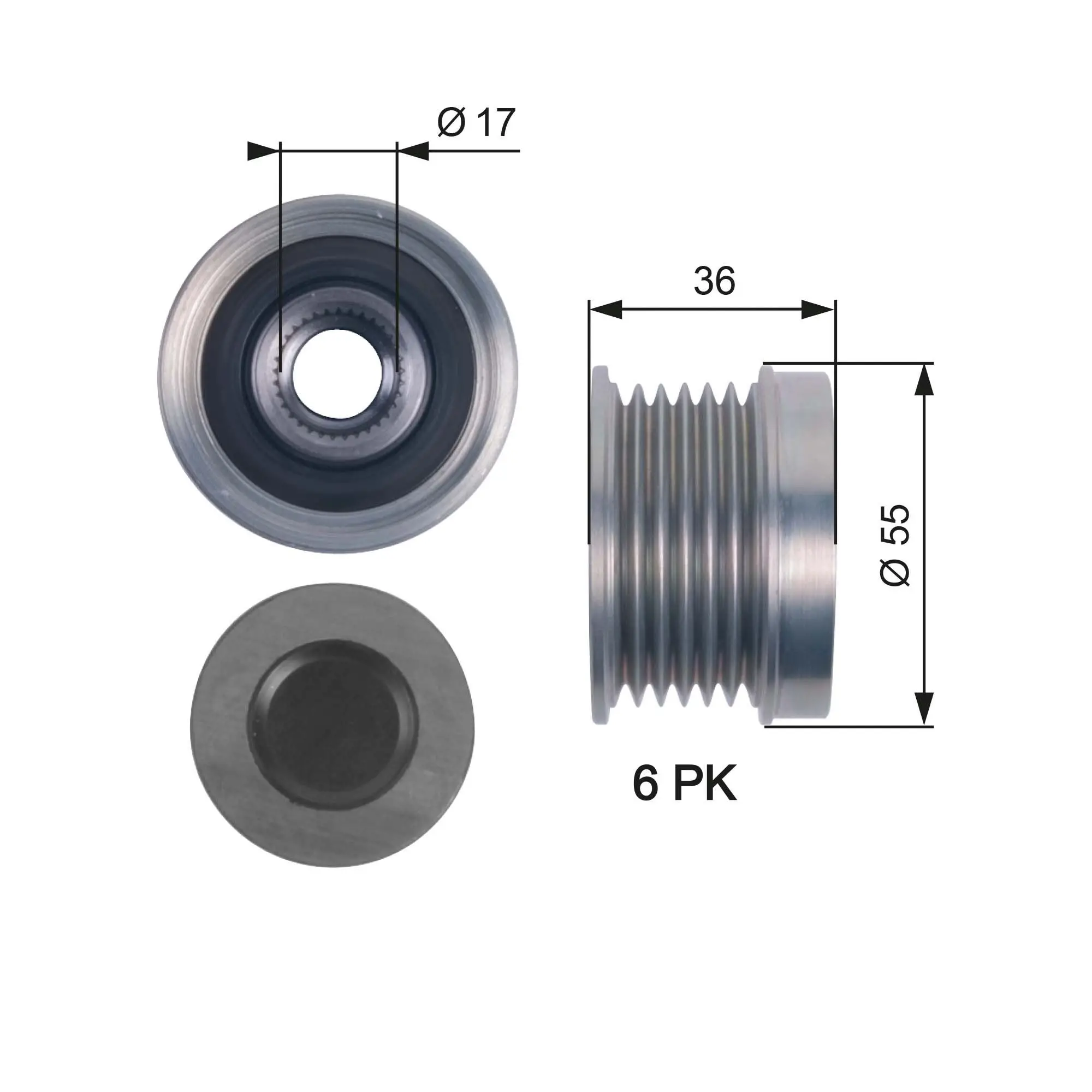 Poulie roue libre, alternateur GATES OAP7138