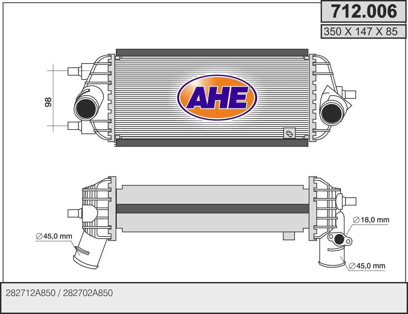 Intercooler, échangeur AHE 712.006