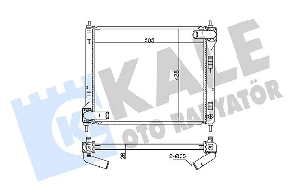 Radiateur, refroidissement du moteur KALE OTO RADYATÖR 346005