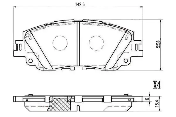 Kit de plaquettes de frein NIPPARTS N3602155