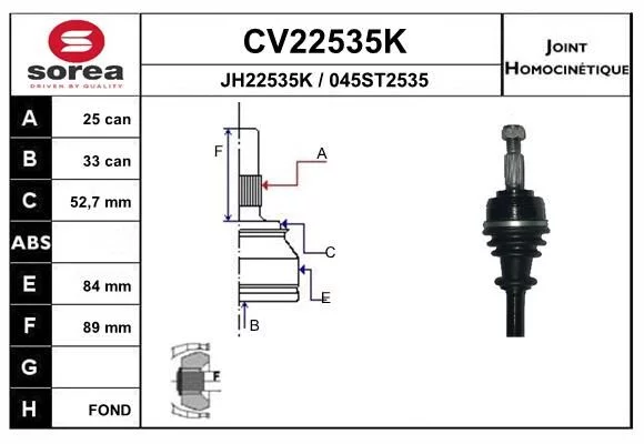 Tête cardan EAI CV22535K
