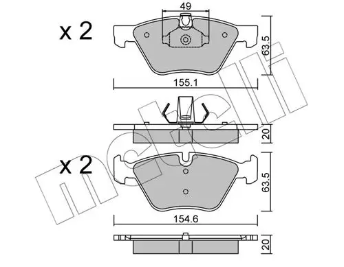 Kit de plaquettes de frein METELLI 22-0557-0