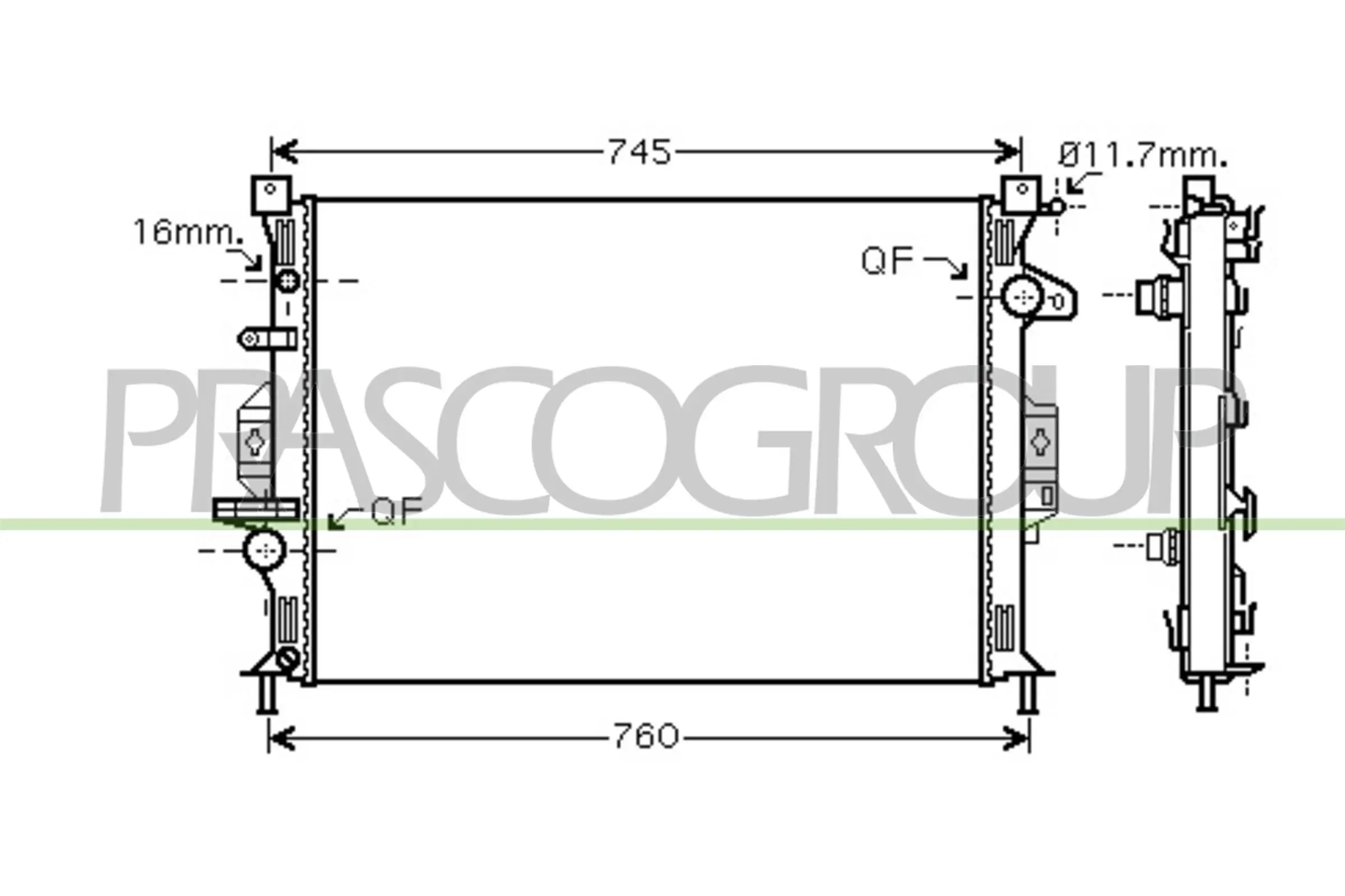 Radiateur, refroidissement du moteur PRASCO FD110R005