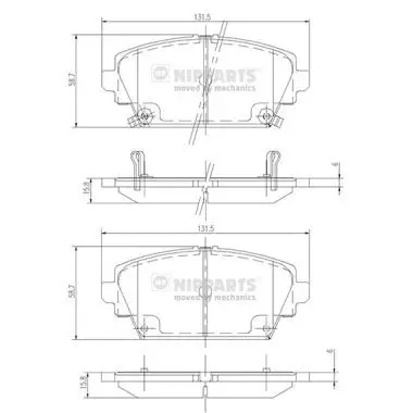 Kit de plaquettes de frein NIPPARTS J3604047