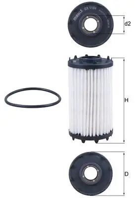 Filtre à huile MAHLE ORIGINAL OX 1184D