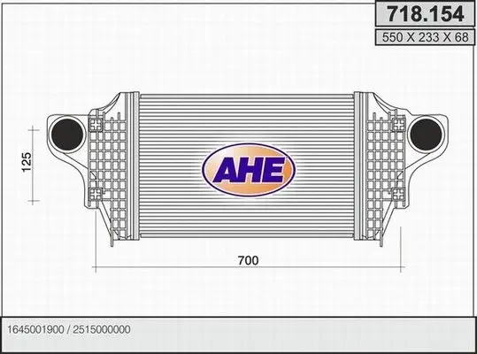 Intercooler, échangeur AHE 718.154