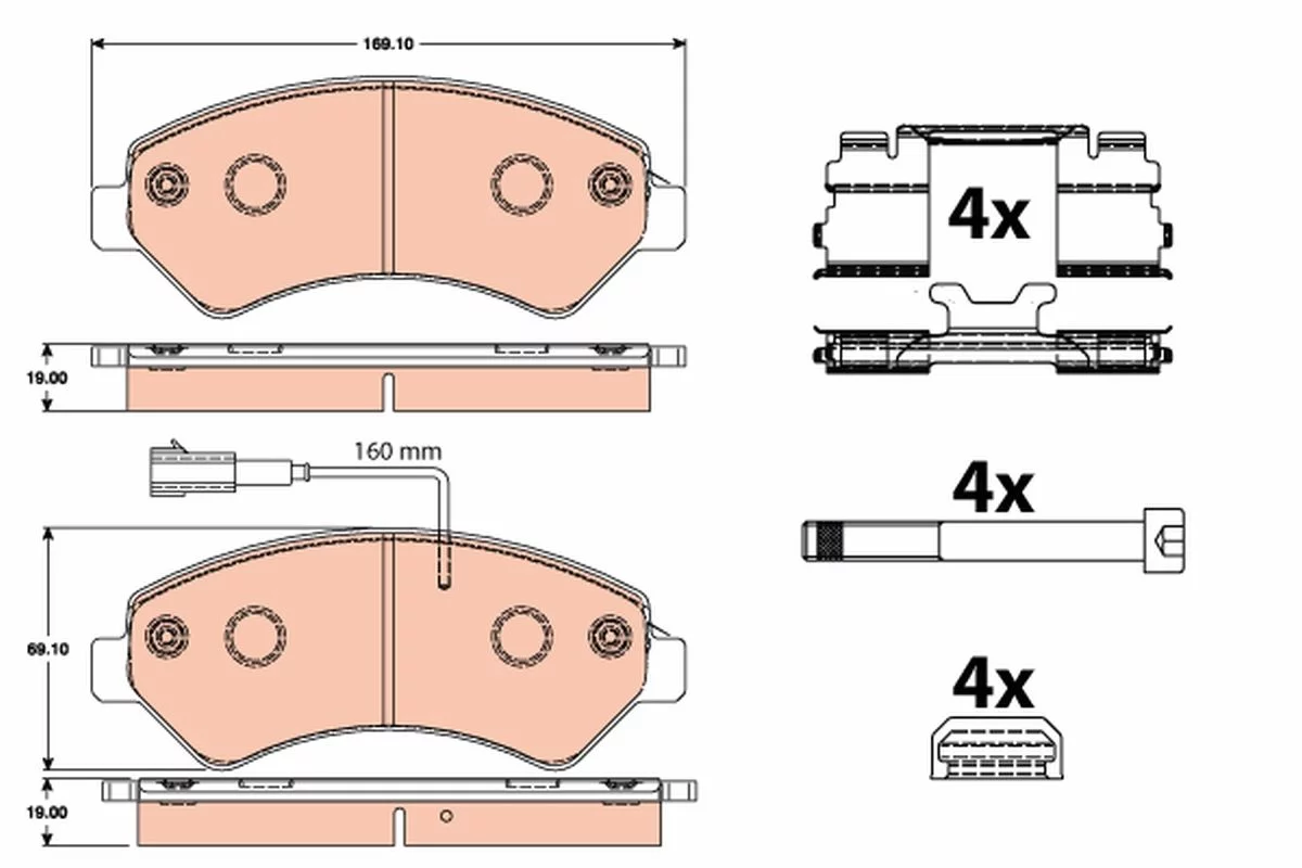 Kit de plaquettes de frein TRW GDB2072