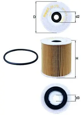 Filtre à huile MAHLE ORIGINAL OX 175D
